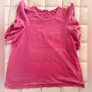 Another Love Fuchsia Ruffle Sleeve Tee